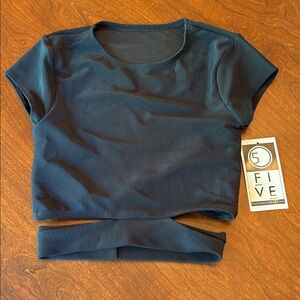 Black Ribbed Crop Top